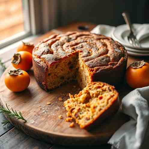 Quick Persimmon Snack Cake - Easy Bread Pudding Recipe Alternative